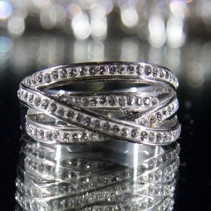 14kt Gold Dipped Swarovski Channel Ring